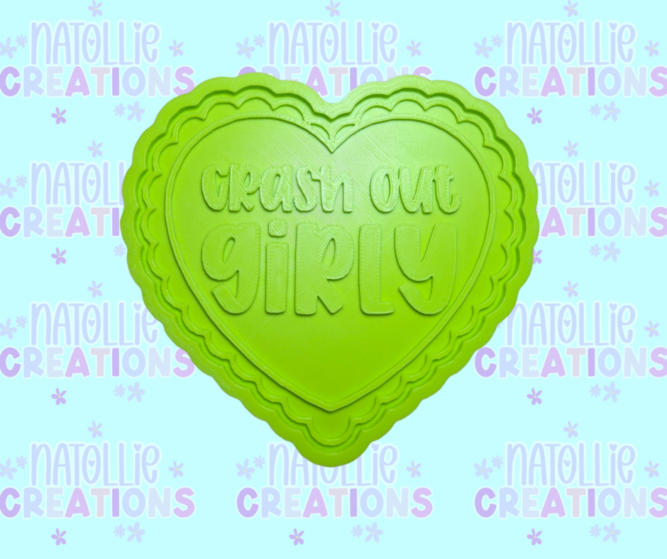 Crash Out Girly Scallop Heart Insert Freshie Silicone Mold