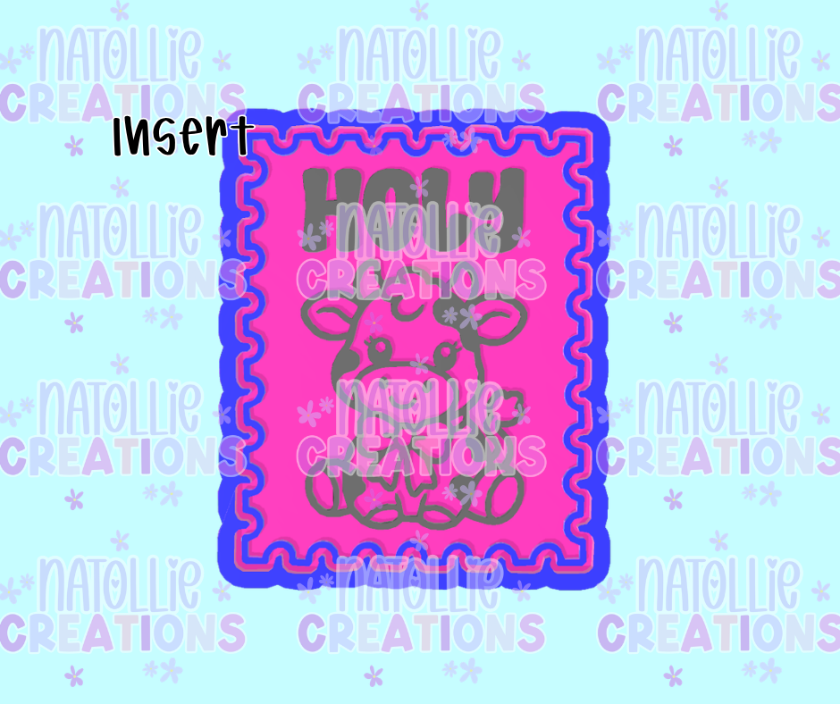 Holy Cow Stamp Insert Freshie Silicone Mold