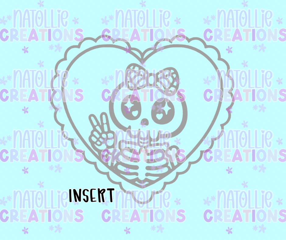Peace Skeleton Scallop Heart Insert Freshie Silicone Mold