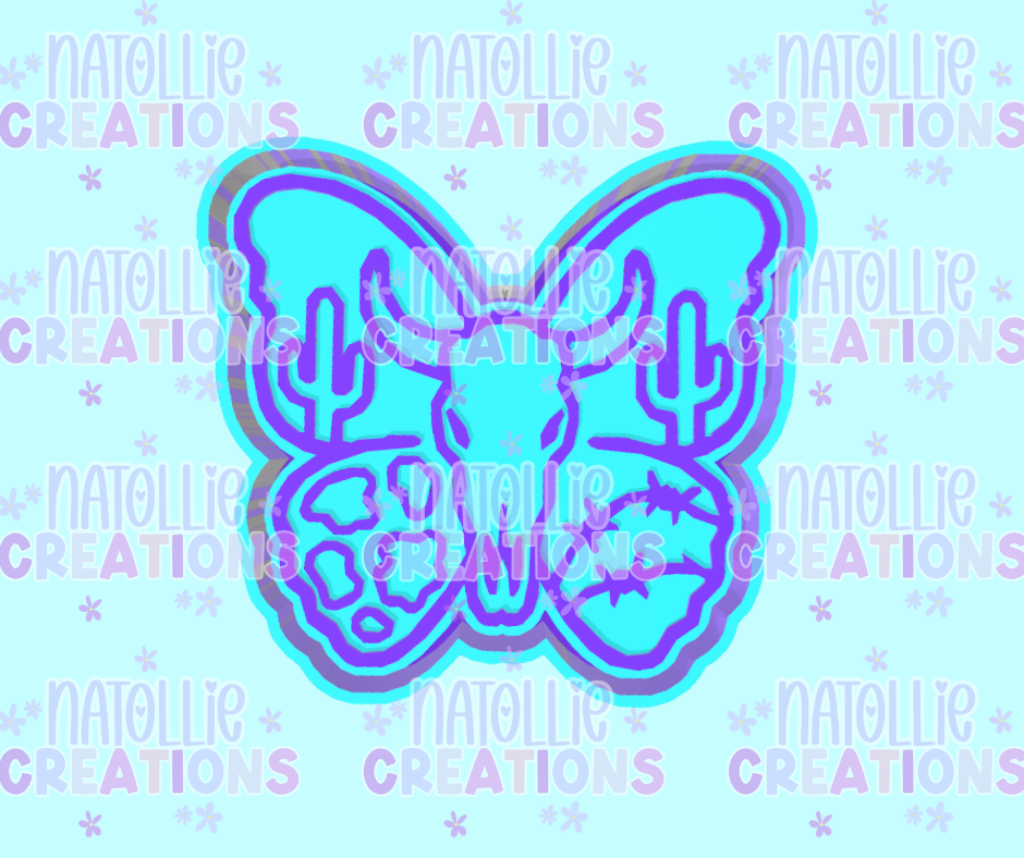 Western Cactus Butterfly Freshie Silicone Mold