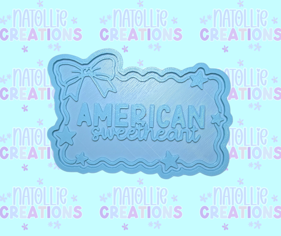 American Sweetheart Star Bow Frame Insert Freshie Silicone Mold