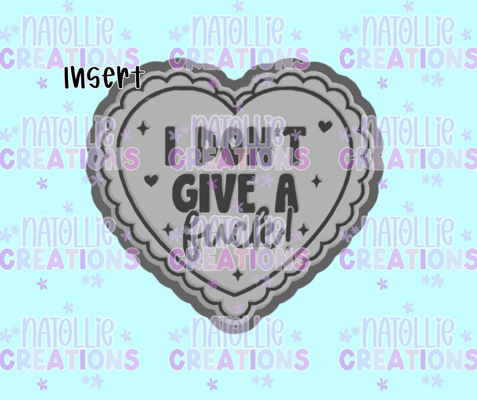 I Don’t Give A Fuck Scallop Heart Insert Freshie Silicone Mold
