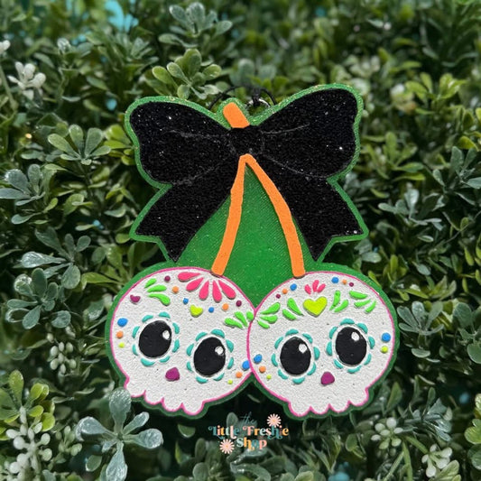 Sugar Skull Cherry W/ Bow Freshie Silicone Mold
