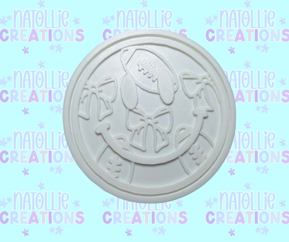Football / Bow Smiley Insert Freshie Silicone Mold