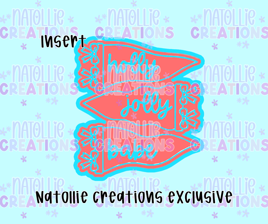 Holly Jolly Babe Triple Flag Insert Freshie Silicone Mold