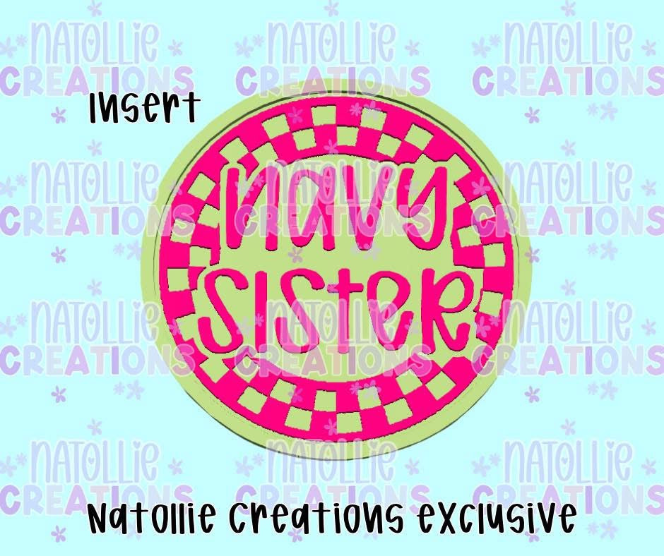Navy Sister Round Insert Freshie Silicone Mold
