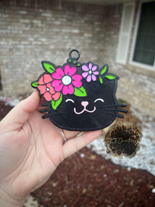 Floral Cat Freshie Silicone Mold