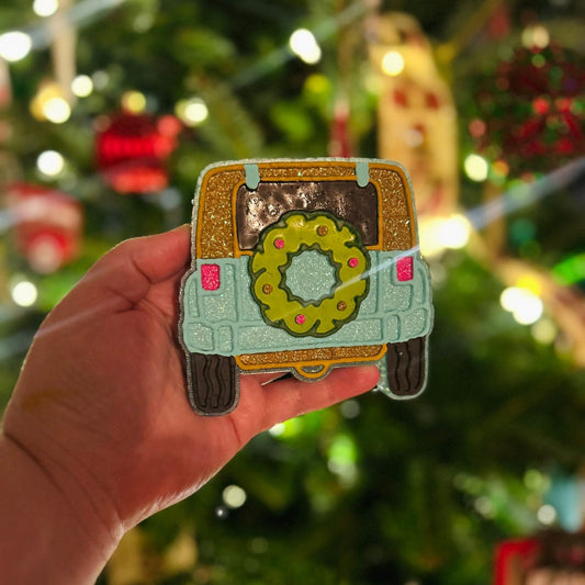 Wreath Vehicle Back Freshie Silicone Mold