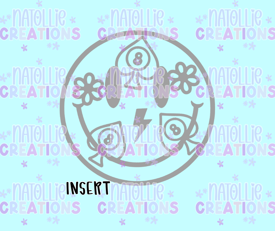 8 Ball Spade / Flower Smiley Insert Freshie Silicone Mold