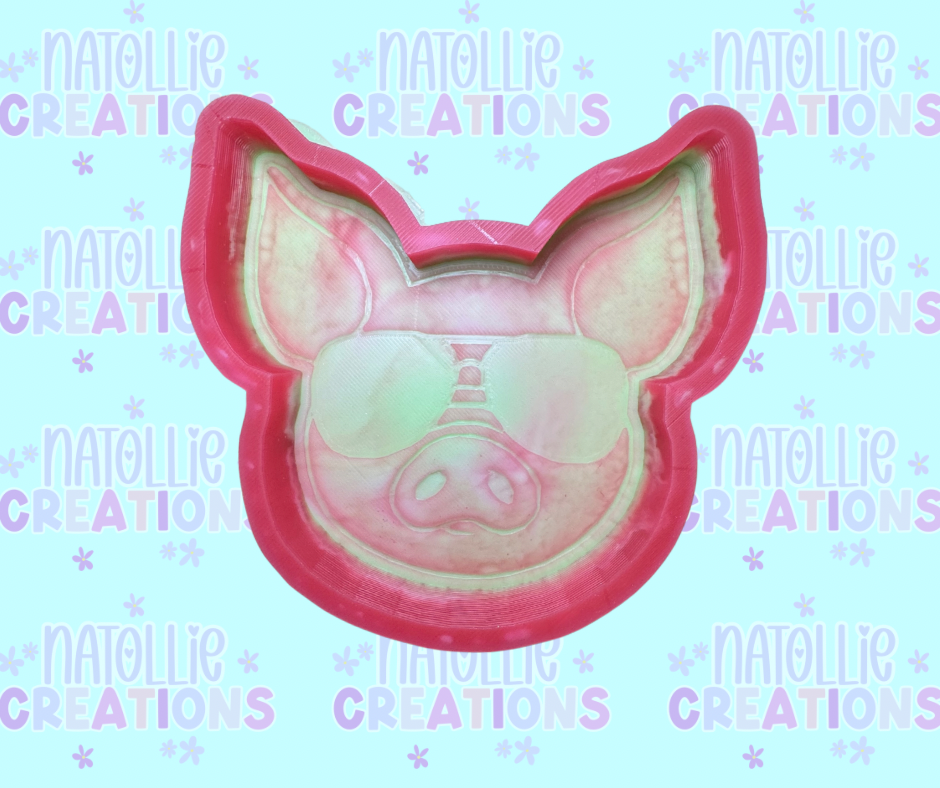 Pig With Sunglasses Freshie Silicone Mold
