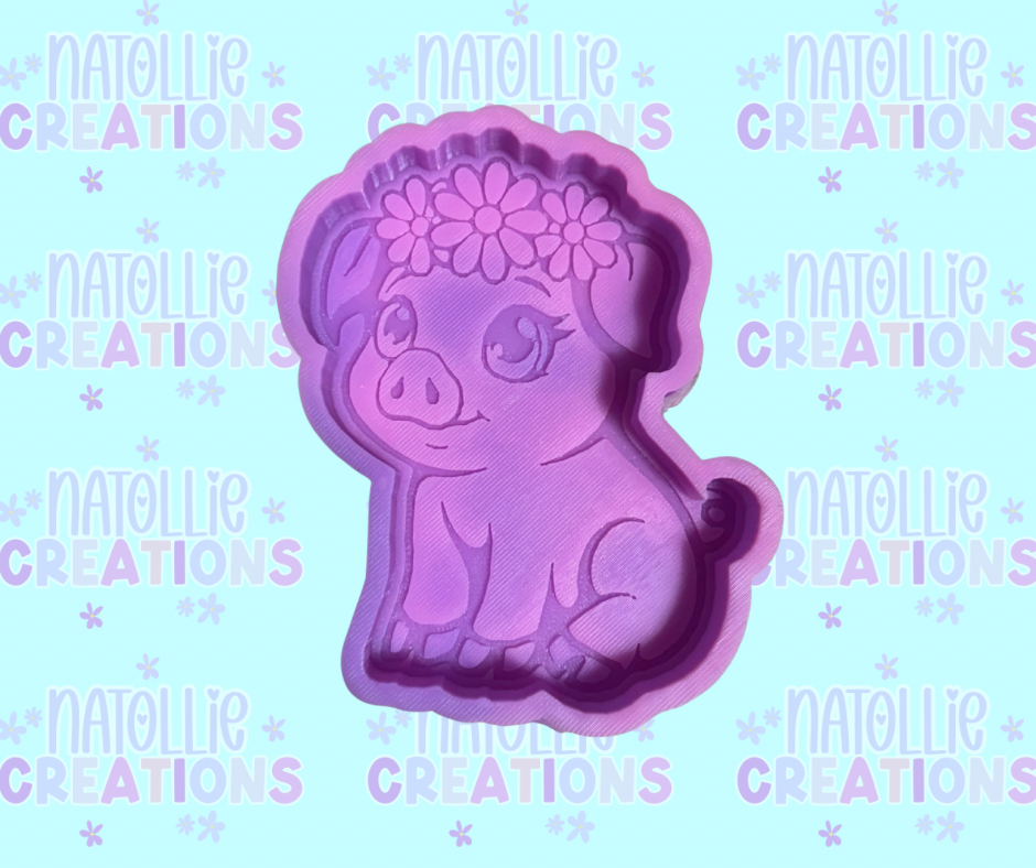 Floral Headband Pig Freshie Silicone Mold
