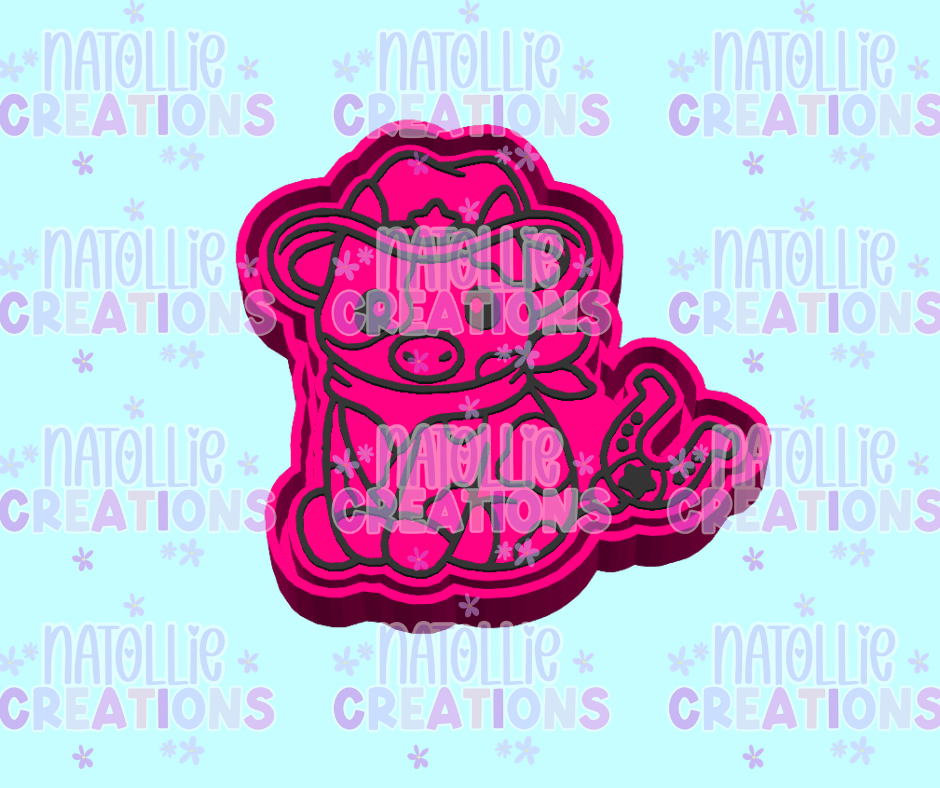 Cutie Cowboy Cow Freshie Silicone Mold