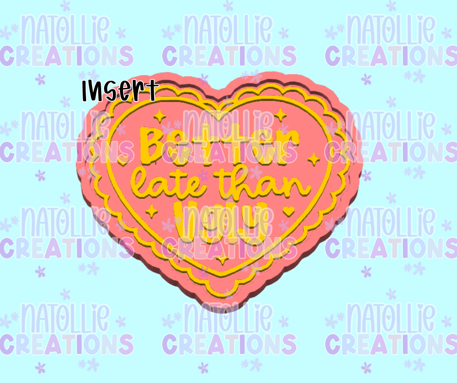 Better Late Than Ugly Scallop Heart Insert Freshie Silicone Mold