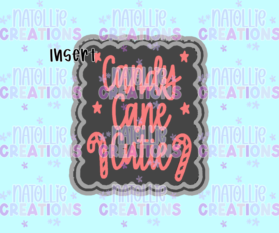 Candy Cane Cutie Scalloped Rectangle Insert Freshie Silicone Mold