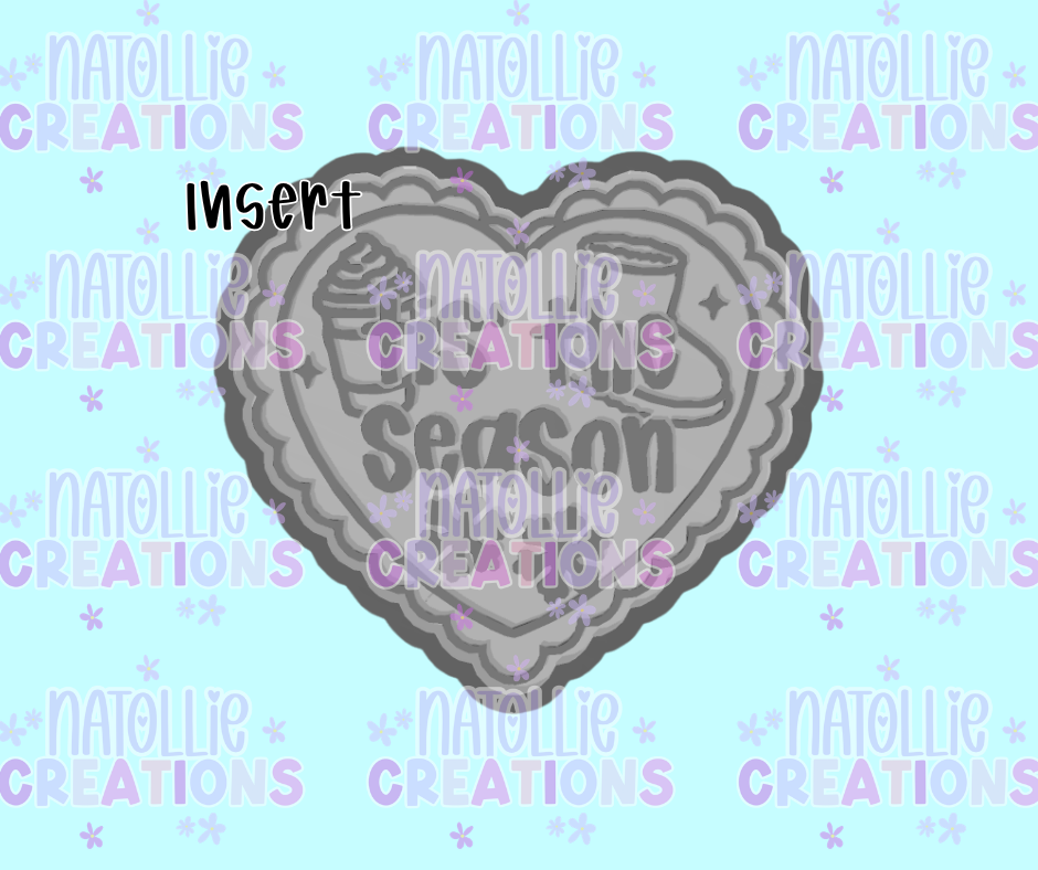 Winter Tis The Season Scallop Heart Insert Freshie Silicone Mold