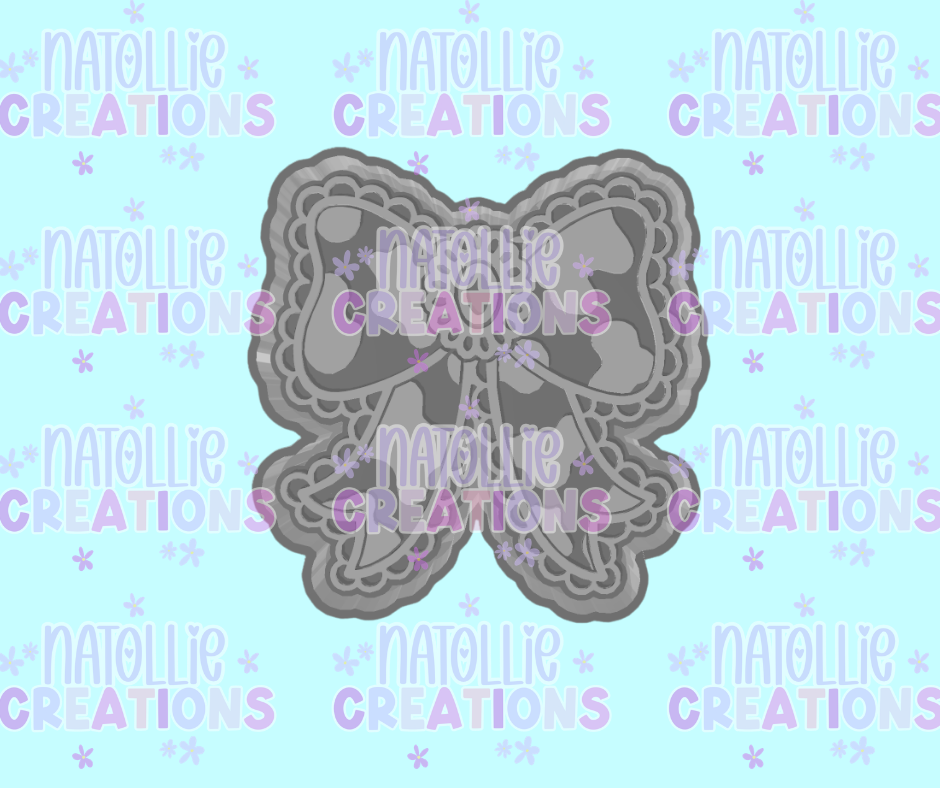 Scalloped Cow Concha Bow Freshie Silicone Mold