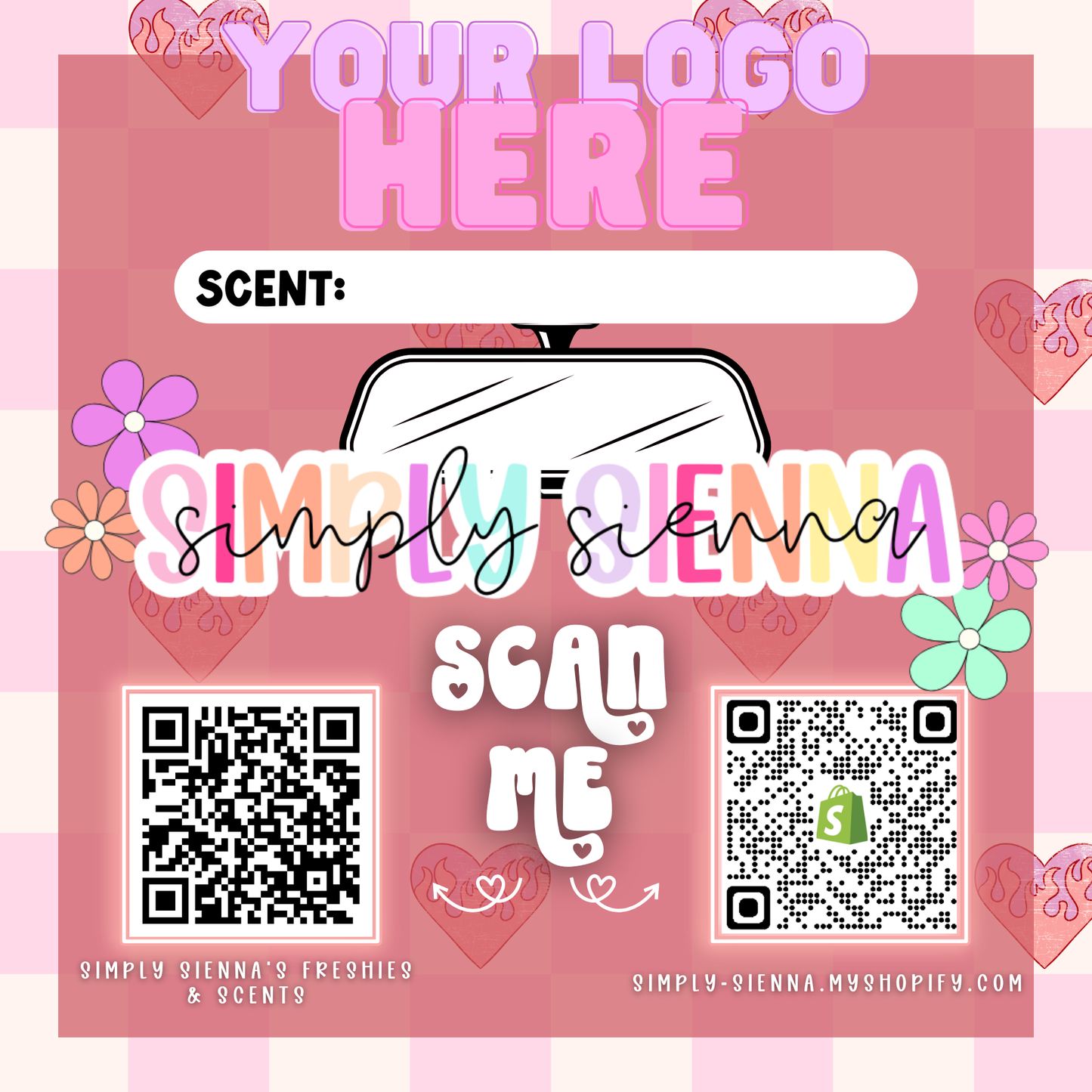 CHECKERED FLAME HEARTS Bag Inserts - VALENTINE