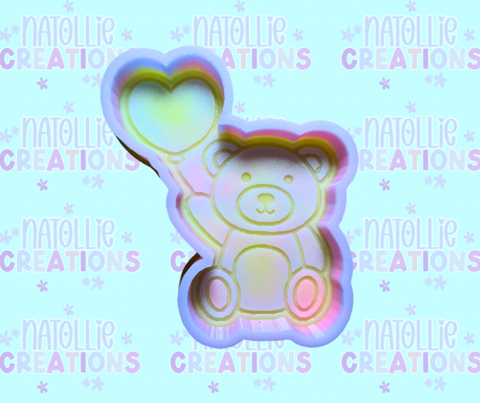 Heart Balloon Bear Freshie Silicone Mold