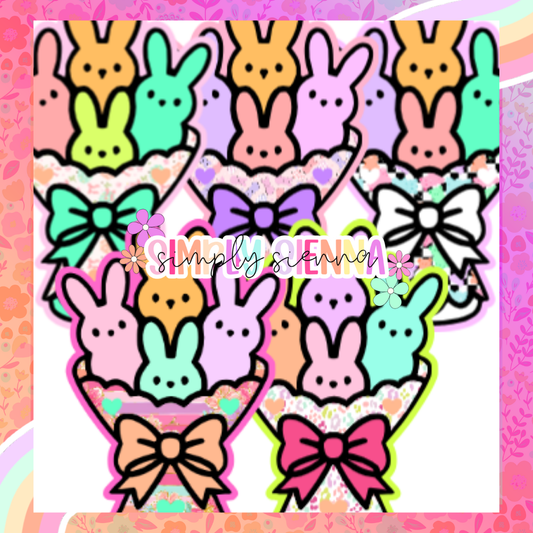 Bunny Peeps Bouquet With Bow - WHIMSICAL WIFFS