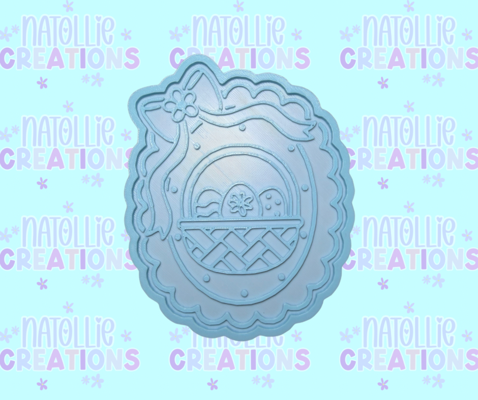 Easter Basket Scallop Frame Insert Freshie Silicone Mold