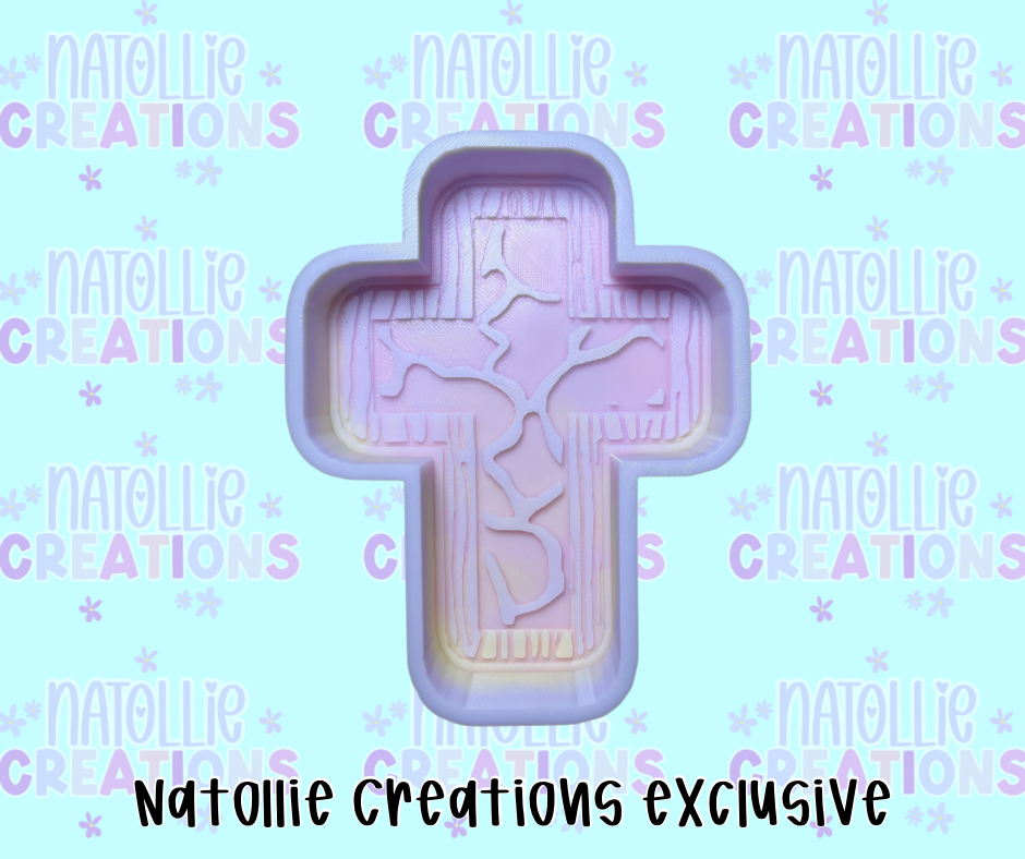 Wood Grain Camo Cross Freshie Silicone Mold
