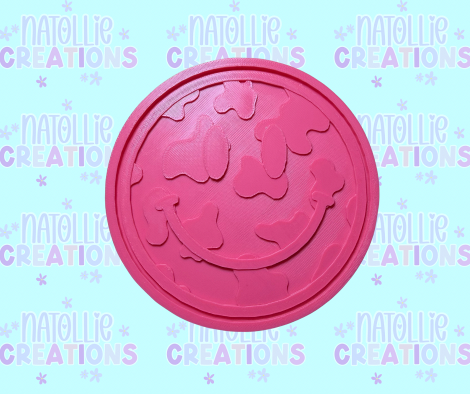 Cow Print Smiley Insert Freshie Silicone Mold