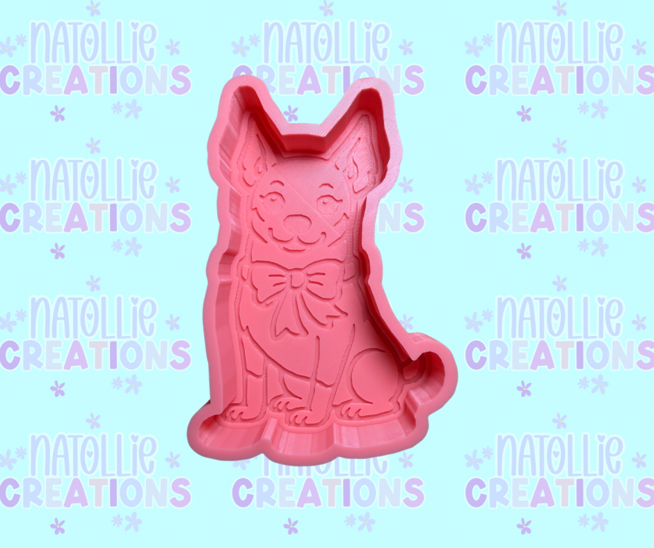 Doberman W/ Bow Freshie Silicone Mold