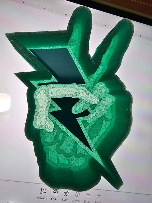 Skeleton Peace Lightning Bolt