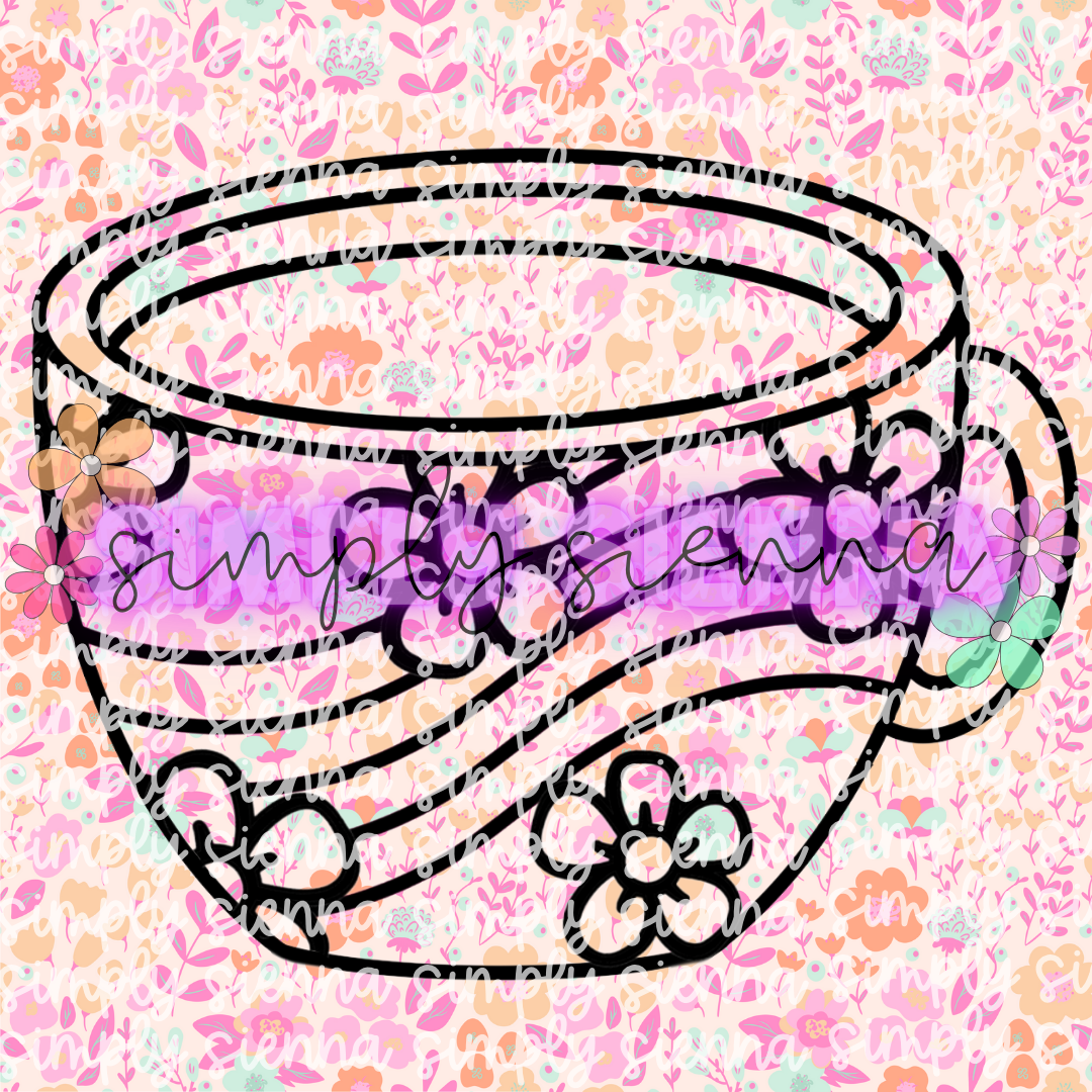 Floral Rainbow Mug PNG