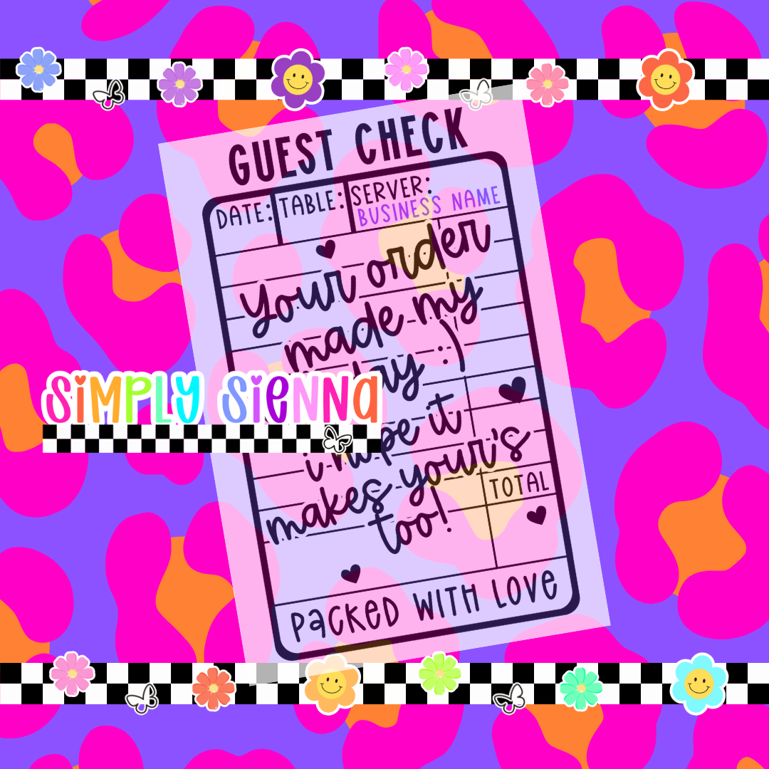 4X6 Guest Check - DOWNLOAD