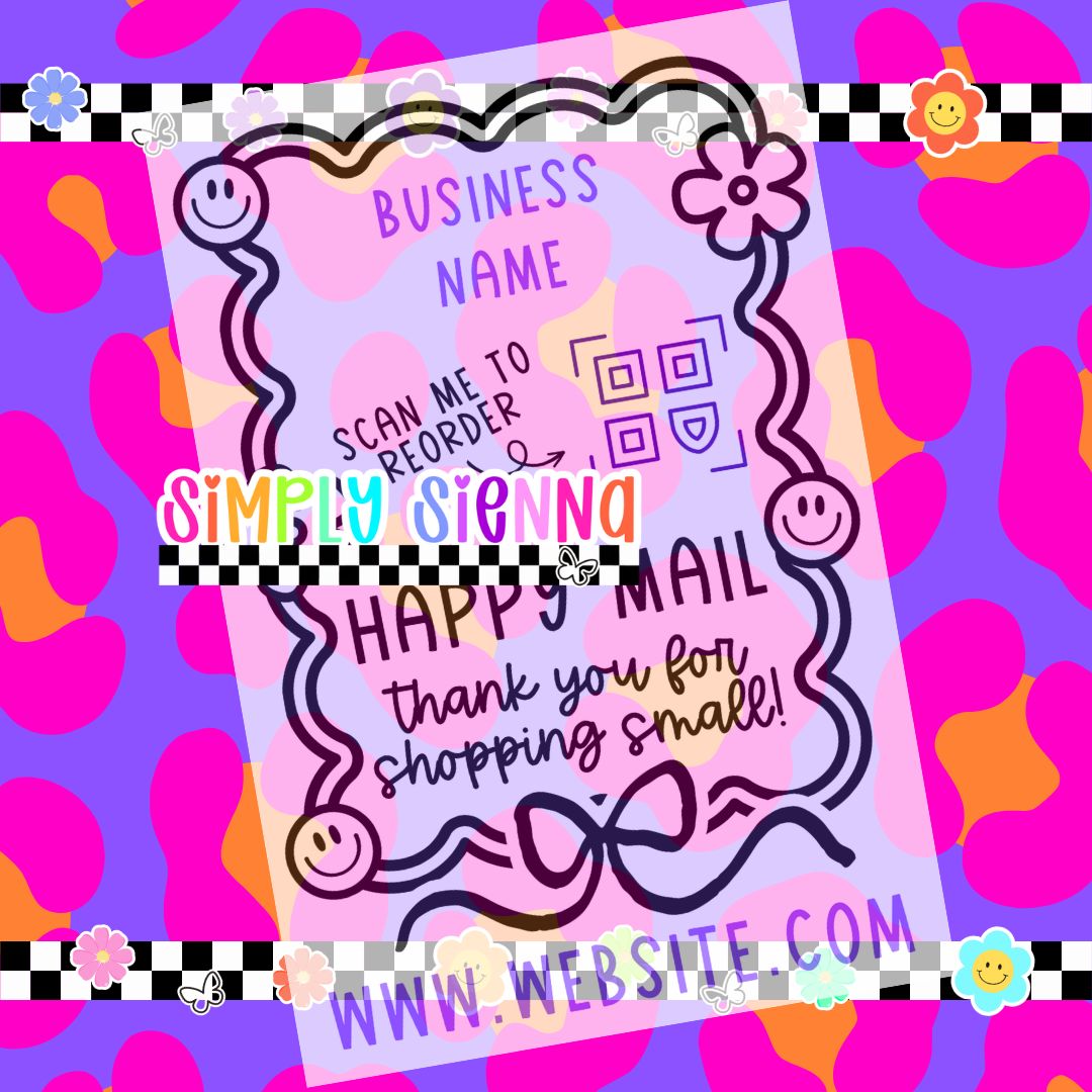 4X6 Happy Mail Groovy Smileys & Flowers - DOWNLOAD