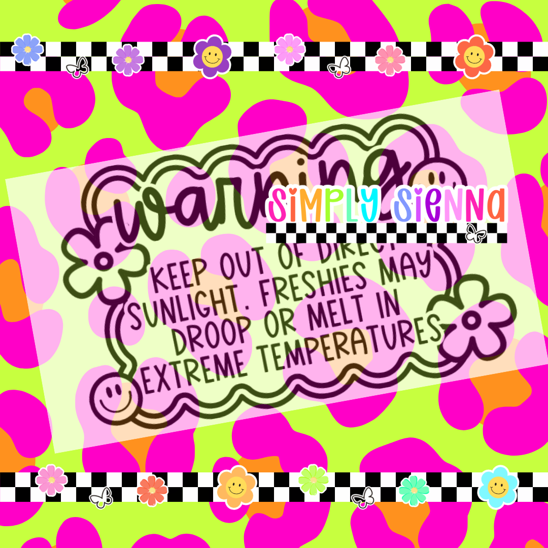 2.25X1.25 Warning Label Groovy Smileys & Flowers - DOWNLOAD