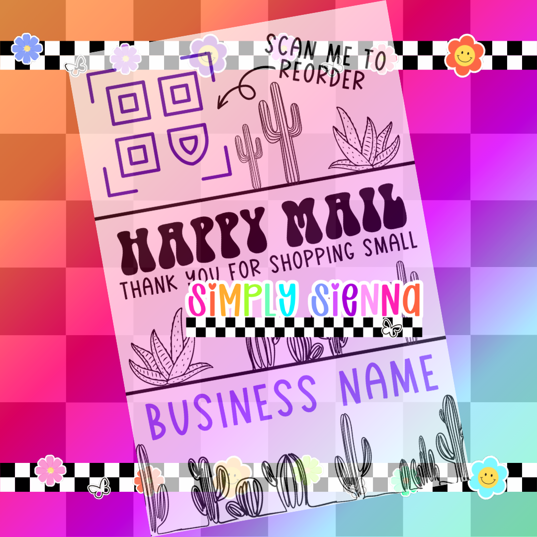 4X6 Happy Mail Western Cactus - DOWNLOAD