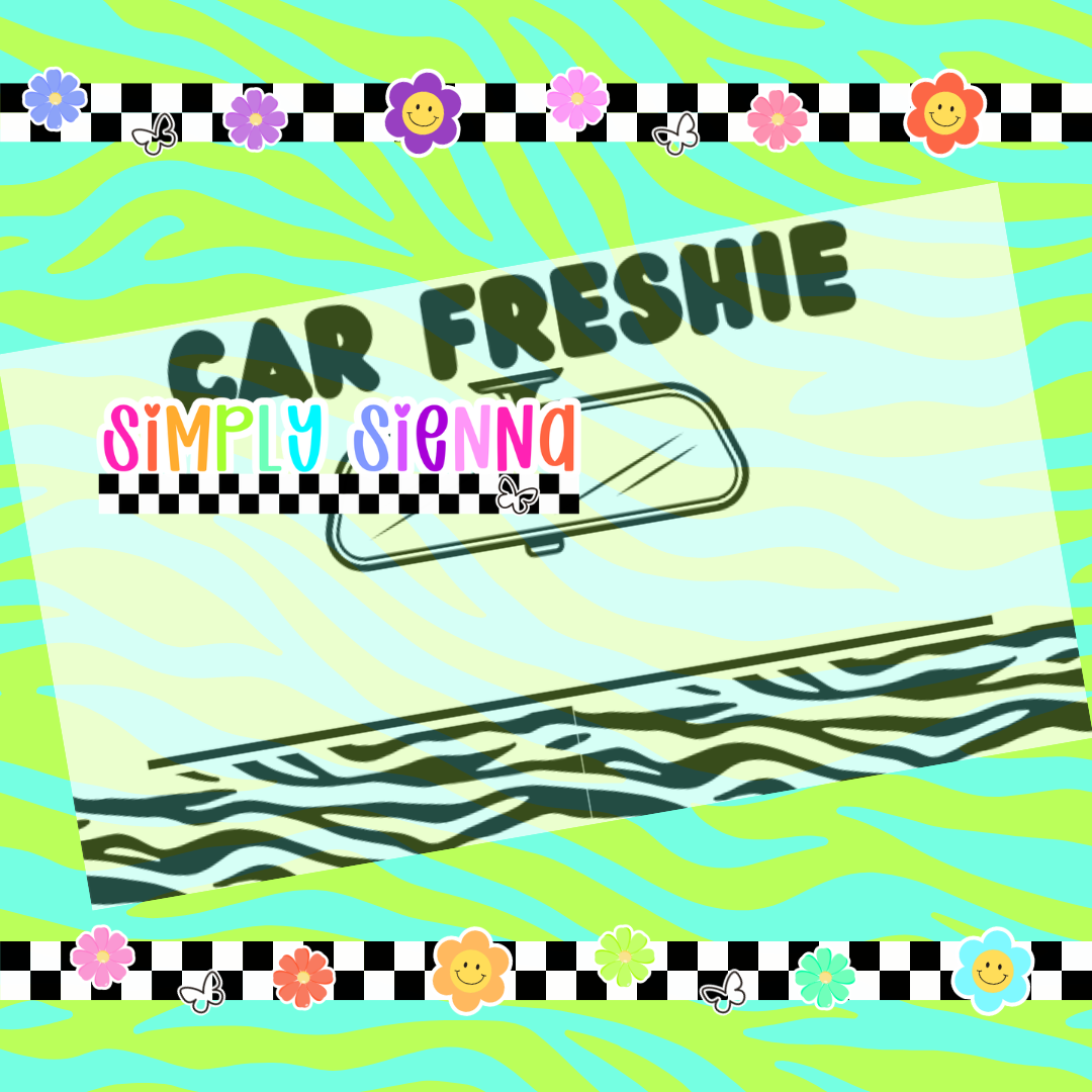 2.25X1.25 Car Freshie Mirror Scent Label Zebra - DOWNLOAD