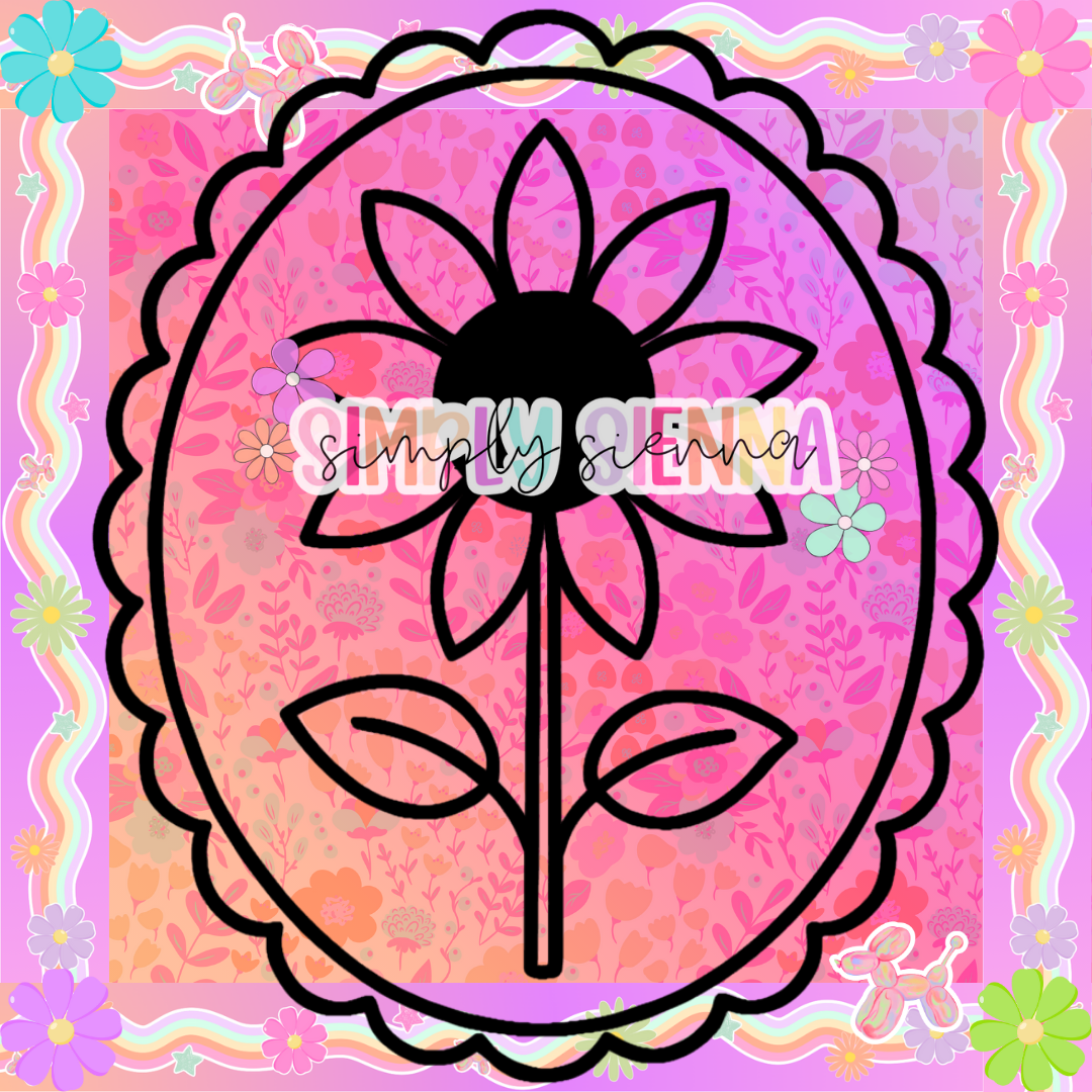 SIMPLE FLOWER FRAME PNG