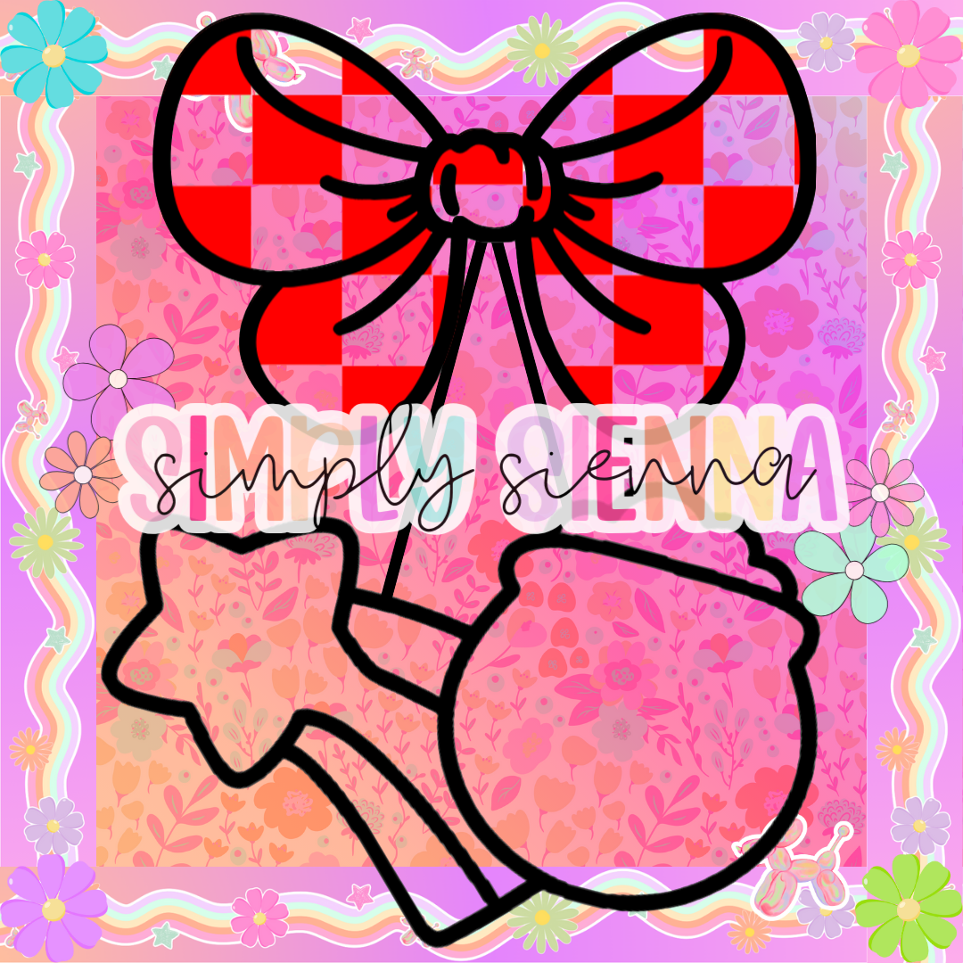 STAR & GOLD CHECKERED BOW CHERRIES PNG