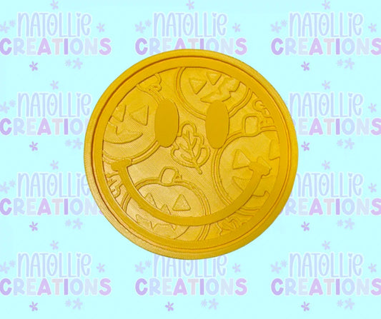 Pumpkin Cookie Smiley Insert Freshie Silicone Mold