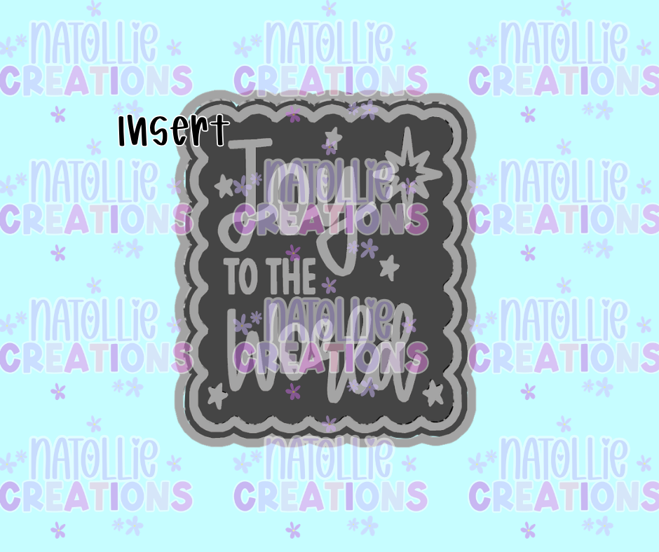 Joy To The World Scalloped Rectangle Insert Freshie Silicone Mold