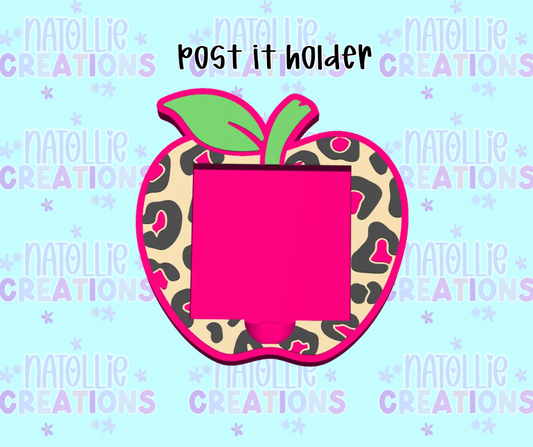 Leopard Apple Post It Note Holder