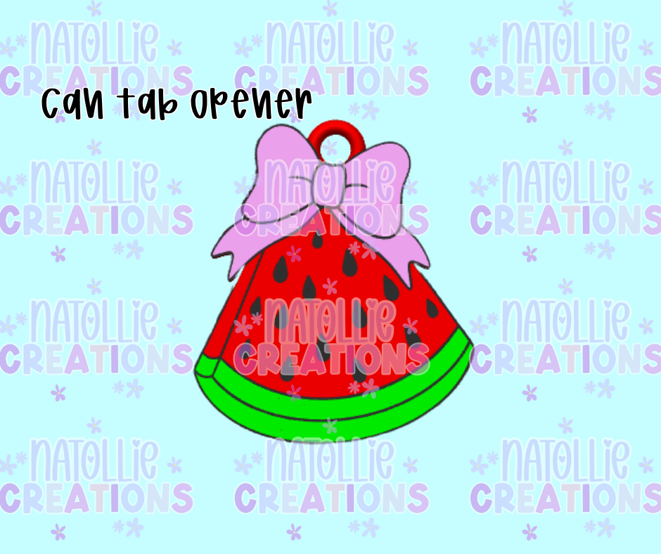 Watermelon W/ Bow Can Tab Opener Keychain