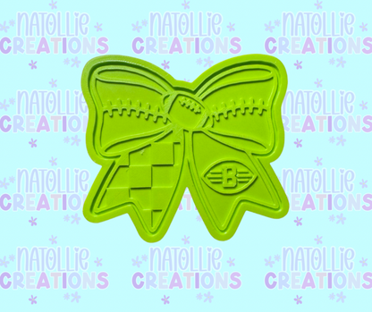 Football Bow + Inserts Freshie Silicone Mold