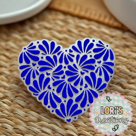 Talavera Heart Freshie Silicone Mold