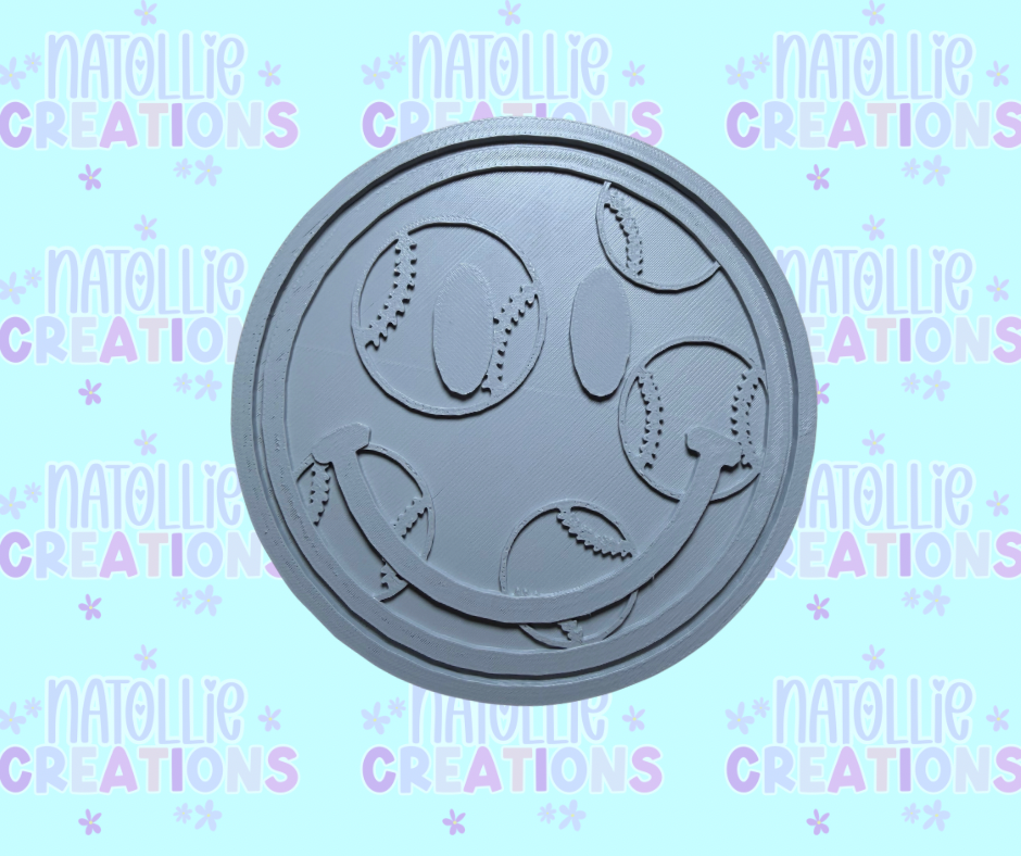 Baseball Smiley Insert Freshie Silicone Mold