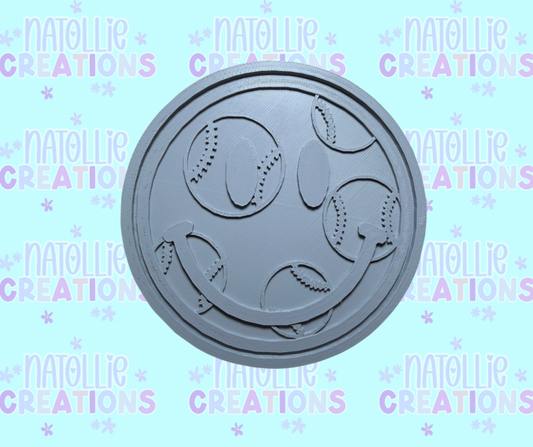 Baseball Smiley Insert Freshie Silicone Mold