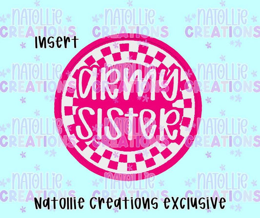 Army Sister Round Insert Freshie Silicone Mold