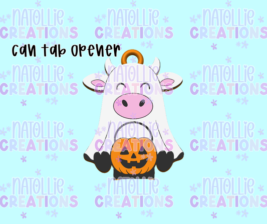 Ghost Cow Can Tab Opener Keychain