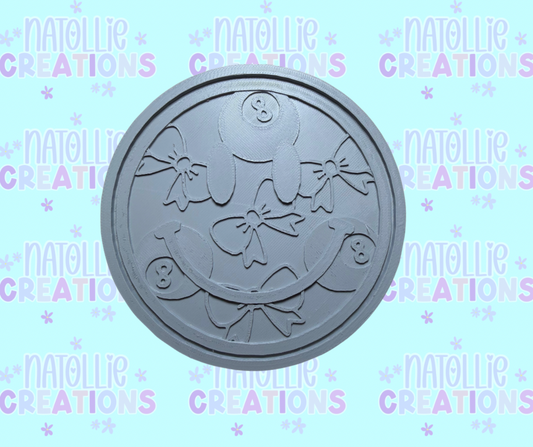 8 Ball W/ Bows Smiley Insert Freshie Silicone Mold