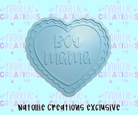 Boy Mama Scallop Heart Insert Freshie Silicone Mold