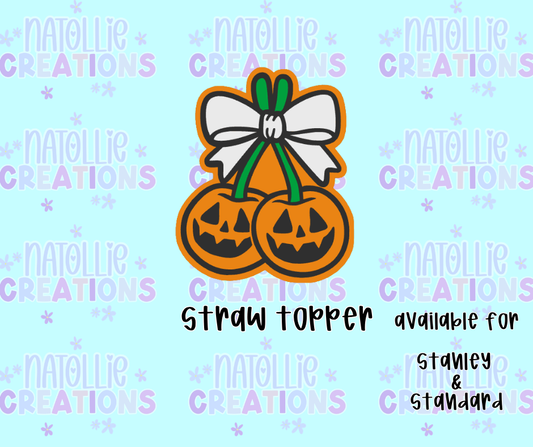 Pumpkin Cherry Straw Topper