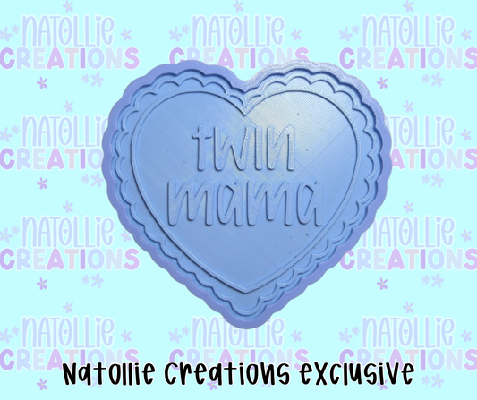 Twin Mama Scallop Heart Insert Freshie Silicone Mold